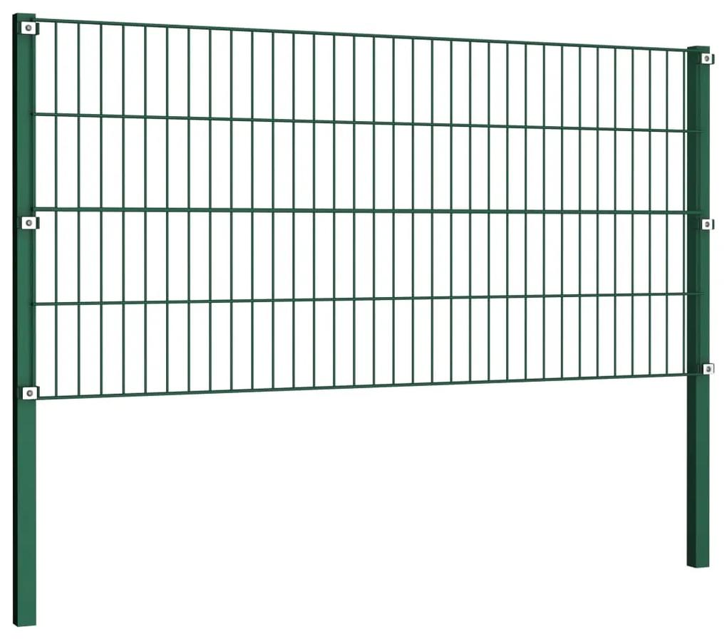 Painel de vedação com postes ferro 5,1x0,8 m verde