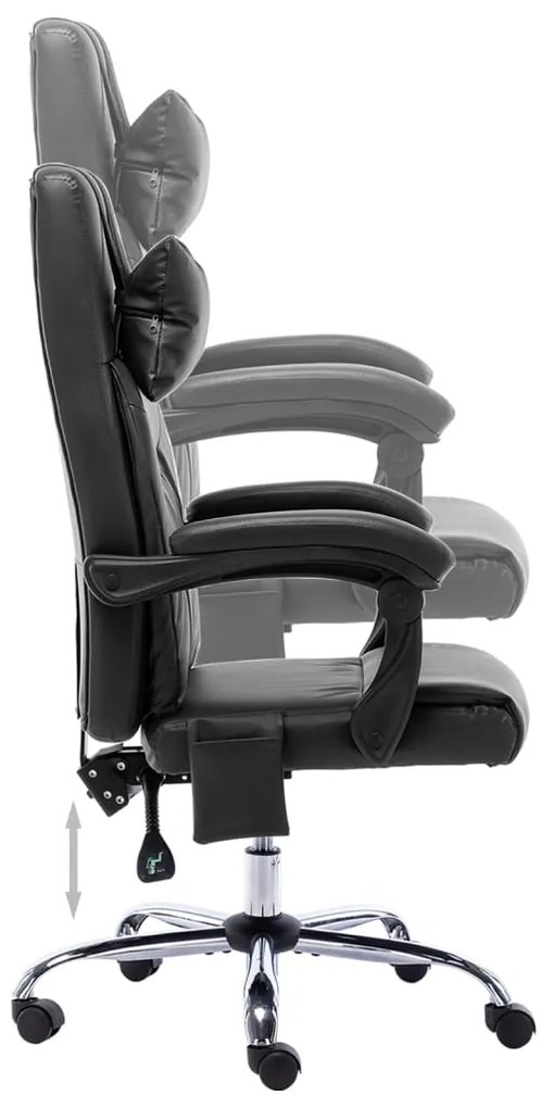 Cadeira de escritório c/ função massagem couro artificial preto