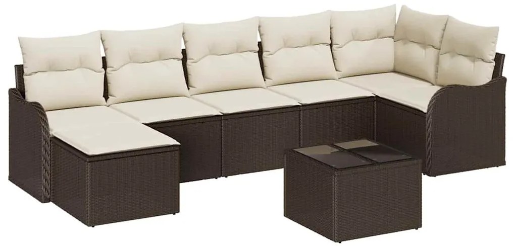 Conjunto de Sofás de Jardim vidaXL de 7 Peças com Almofadas Cinza Poli