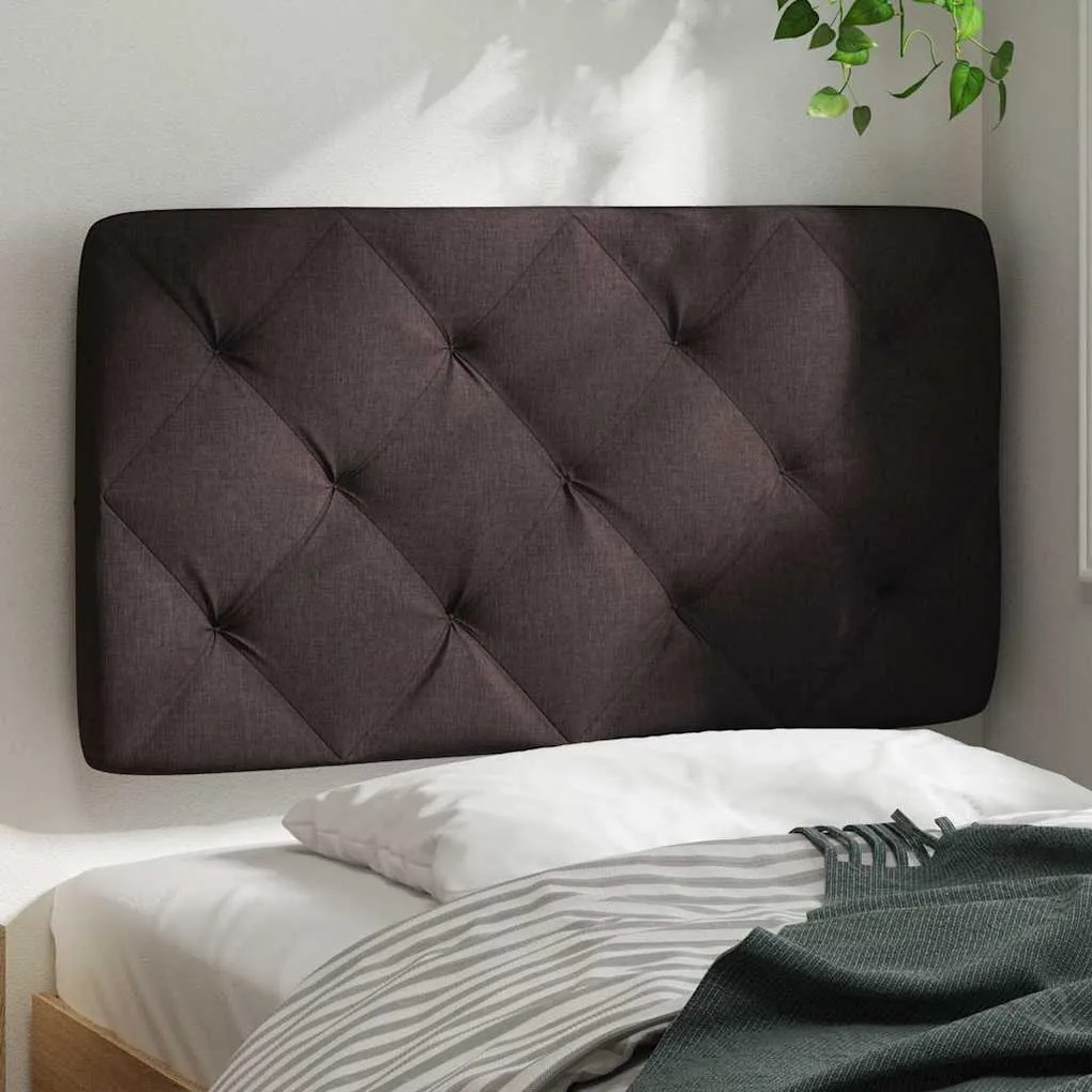 Almofadão de cabeceira 90 cm tecido castanho-escuro