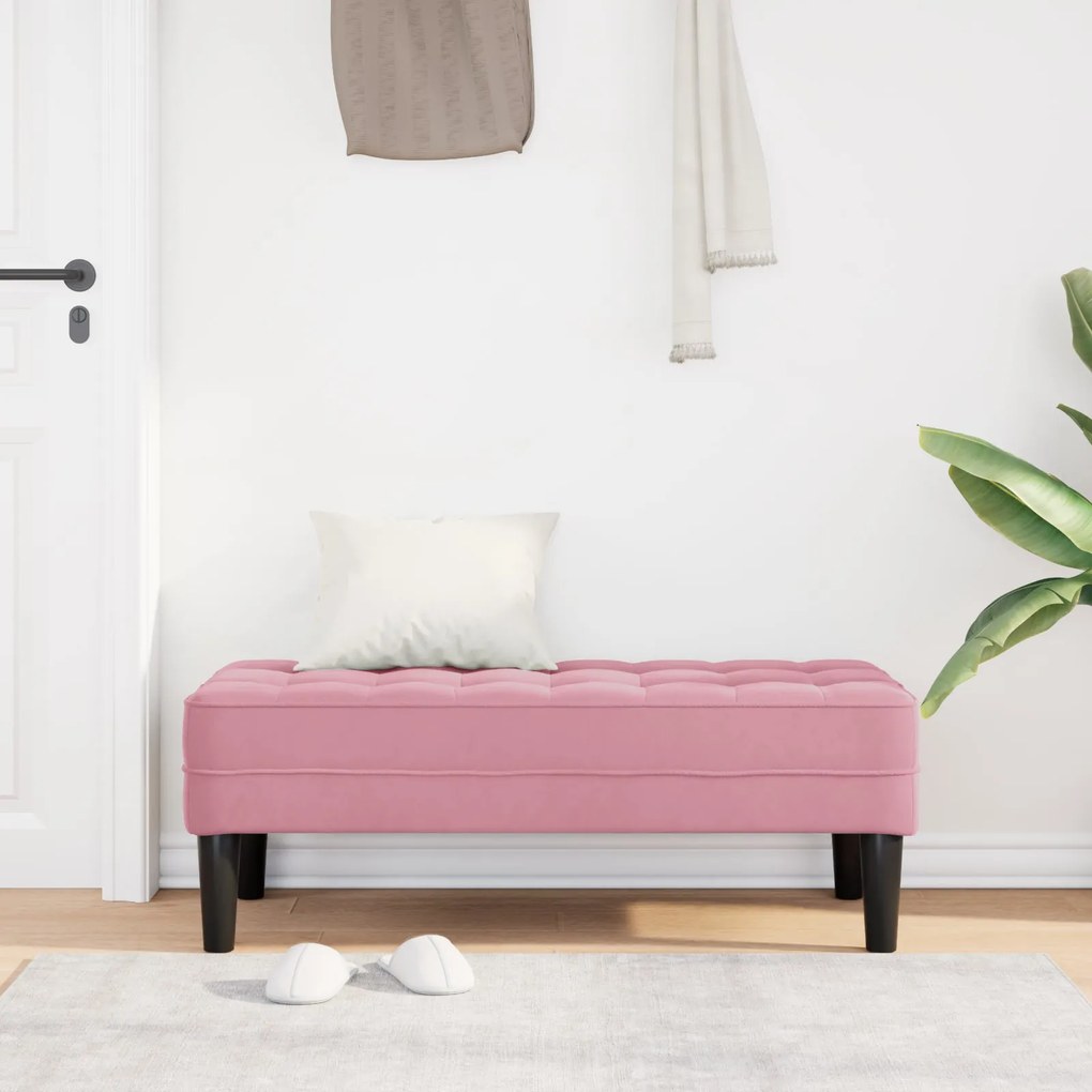 Banco Rosa 113x57x39 cm Veludo