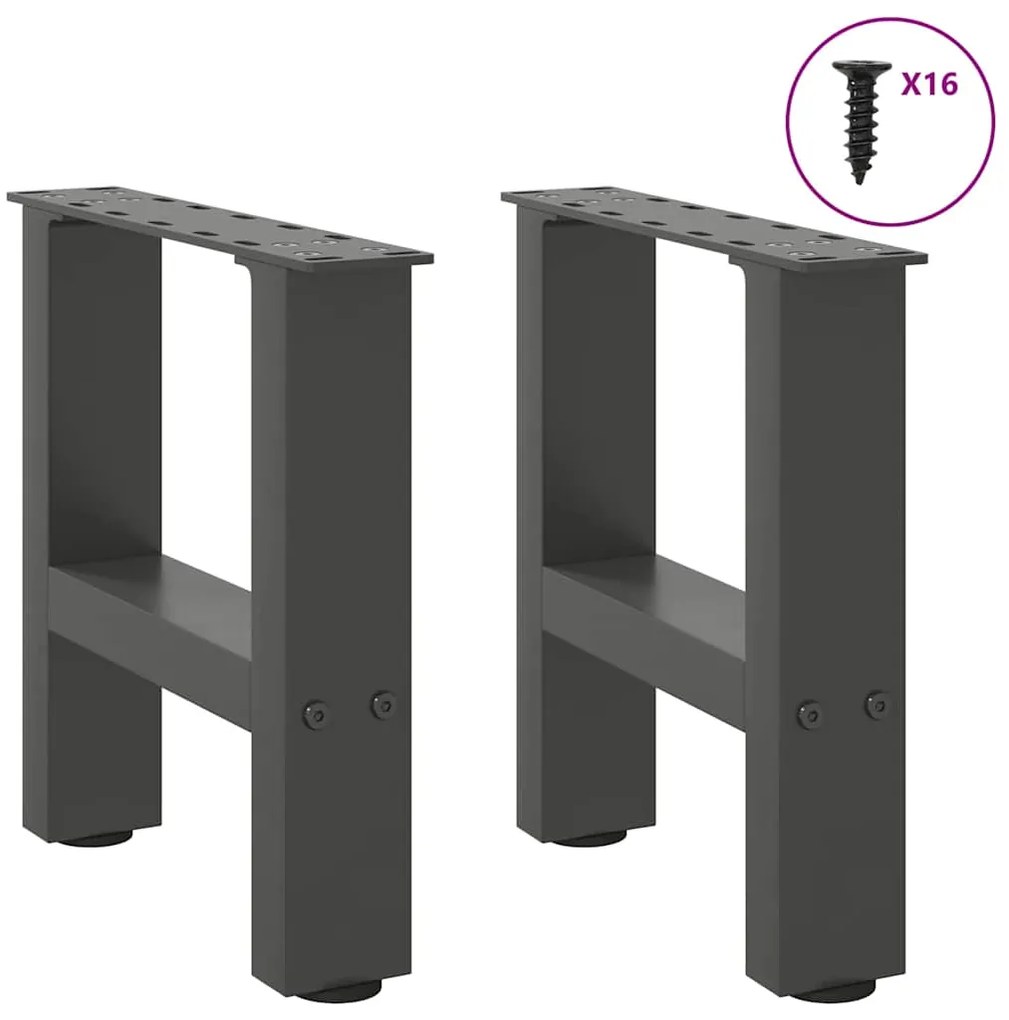 Pés para mesa de centro antracite 2 peças 30x(30-31) cm aço