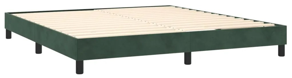 Estrutura de cama sem colchão 160x200 cm veludo verde-escuro