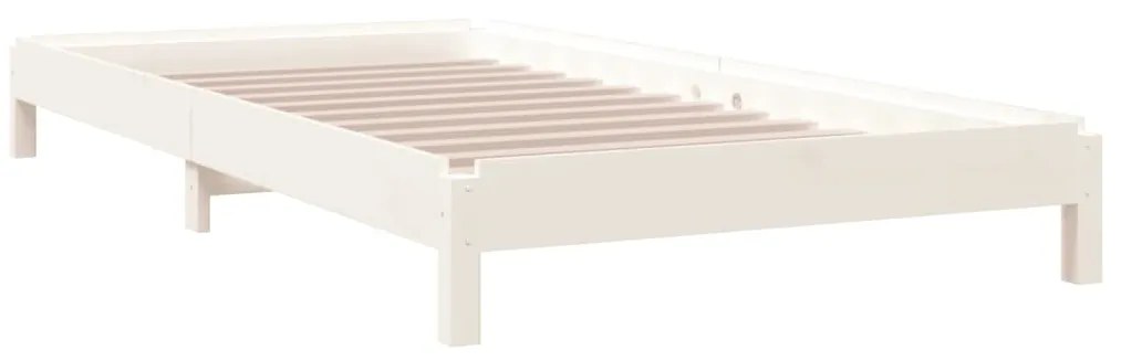 Cama empilhável 90x190 cm madeira de pinho maciça branco