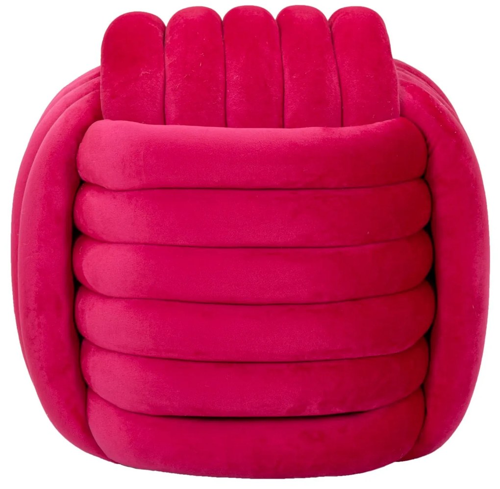 Puff Softy Fúcsia - Veludo Fúcsia - 45 cm x 45 cm x 45 cm