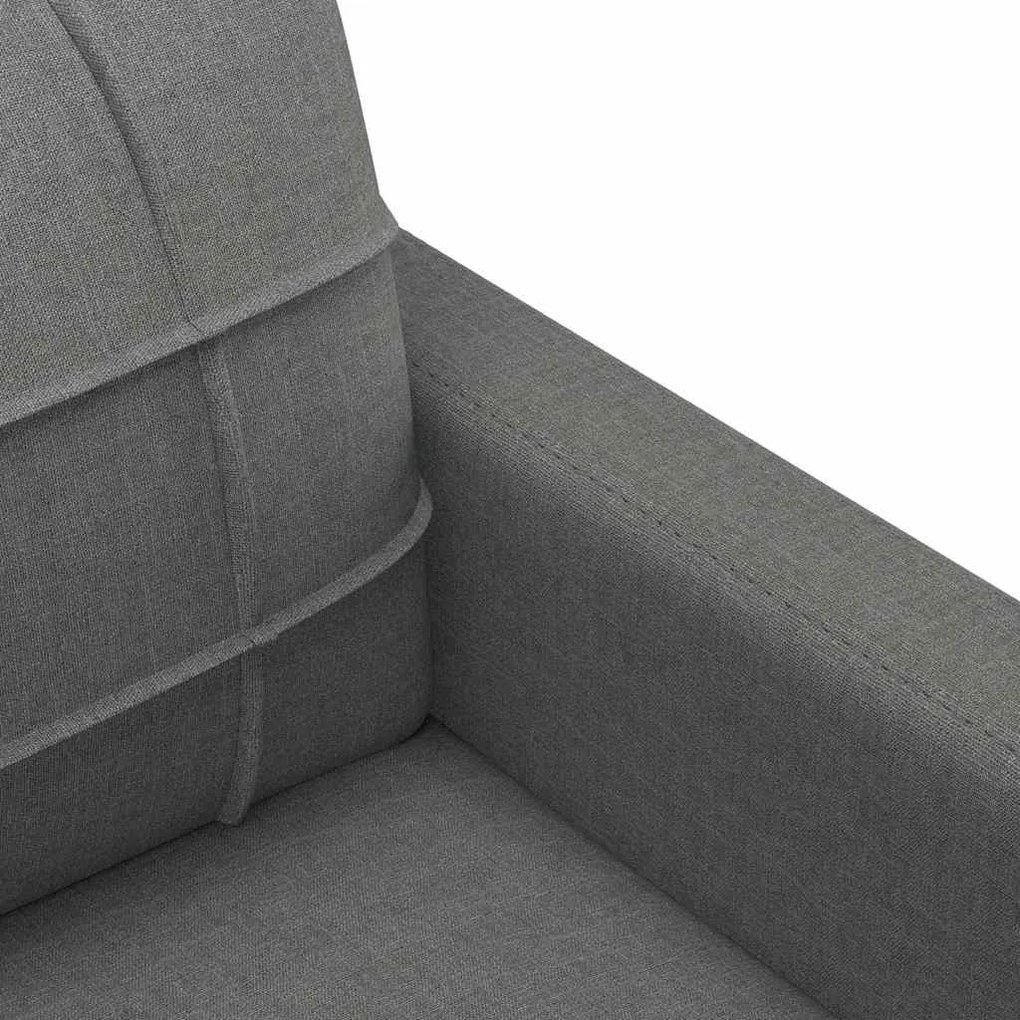 Sofá de 3 lugares 180 cm tecido cinza-escuro