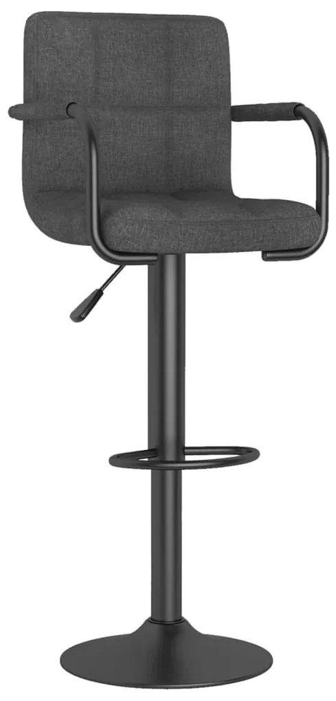 Bancos de bar 2 pcs tecido cinzento-escuro