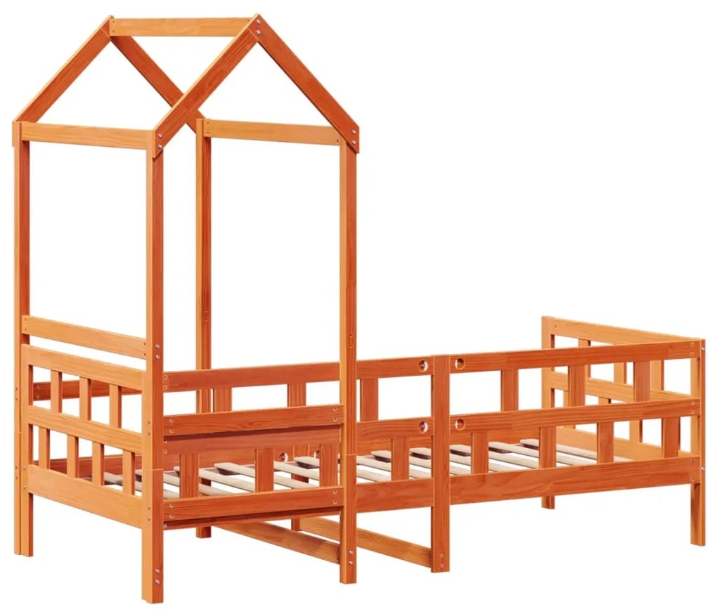 Sofá-cama com telhado 90x190 cm pinho maciço castanho-mel