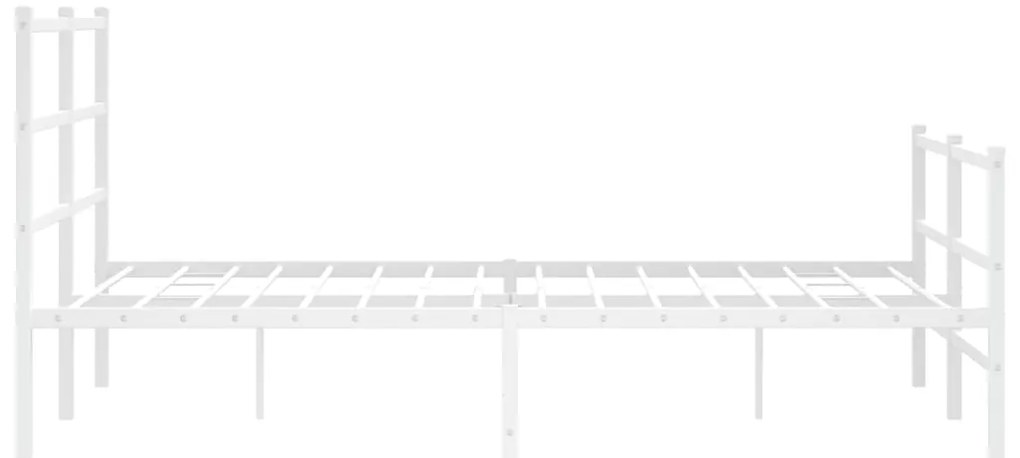 Estrutura de cama com cabeceira e pés 140x200 cm metal branco