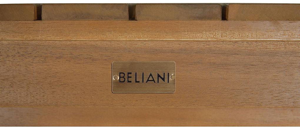 Mesa de centro em madeira clara de acácia certificada 90 x 75 cm TIMOR II Beliani