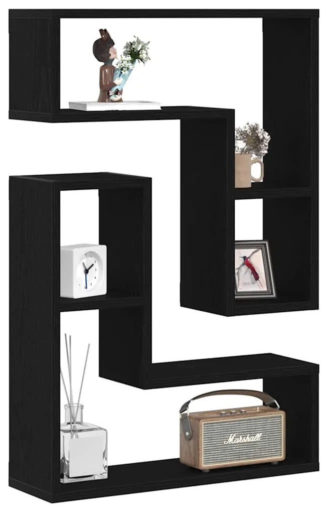 Estantes de Parede vidaXL 2 pcs Carvalho Preto 50x15x85 cm Madeira Reg