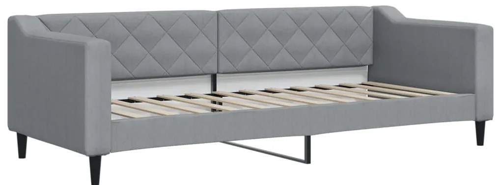 Sofá-cama com gavetão 80x200 cm tecido cinzento-claro