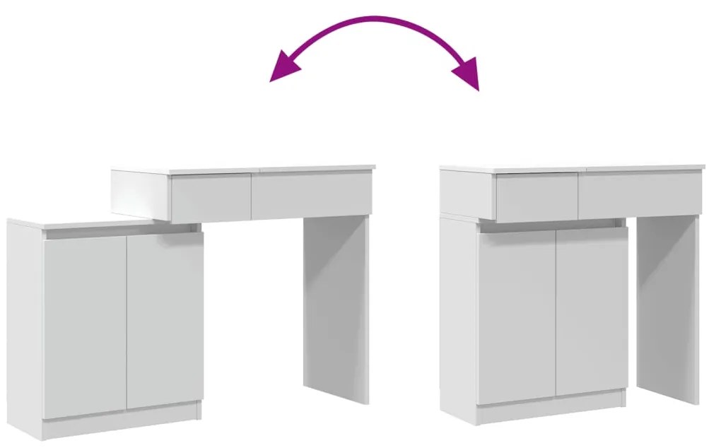 Toucador com LED 115x37x110,5 cm branco