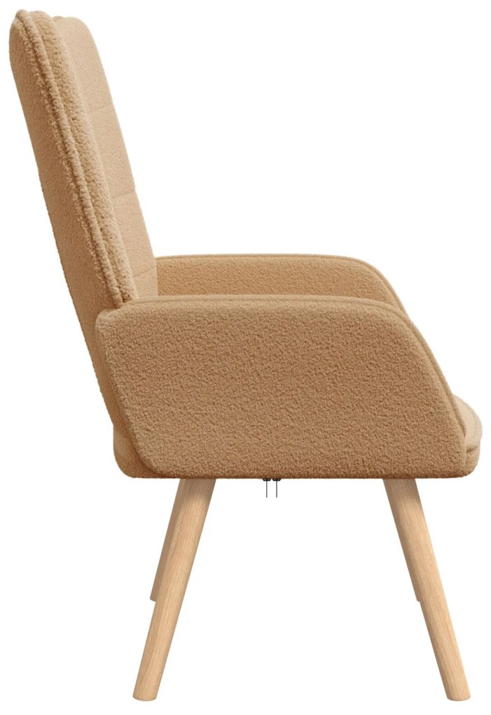 Poltrona Relaxante vidaXL Bege em Tecido Estilo Lã