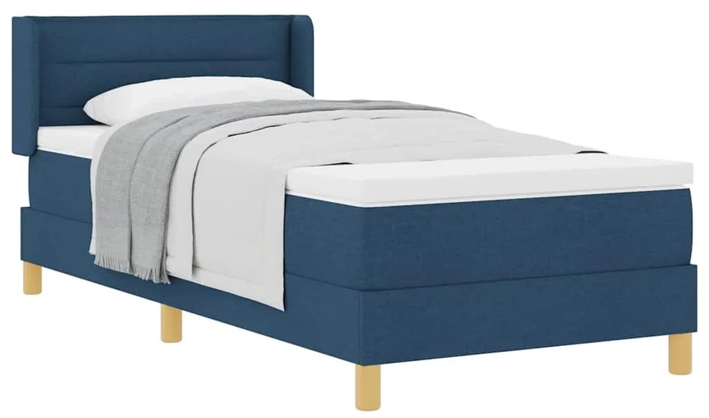 Cama Box com Colchão Azul, 90 x 200cm Têxtil
