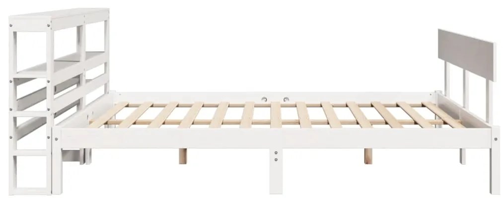 Cama sem colchão 160x200 cm madeira de pinho maciça branco