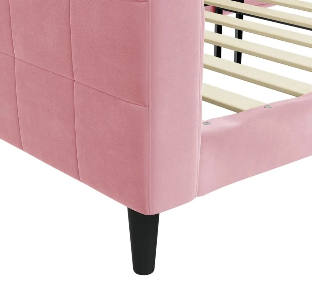 Sofá-cama 80x200 cm veludo rosa