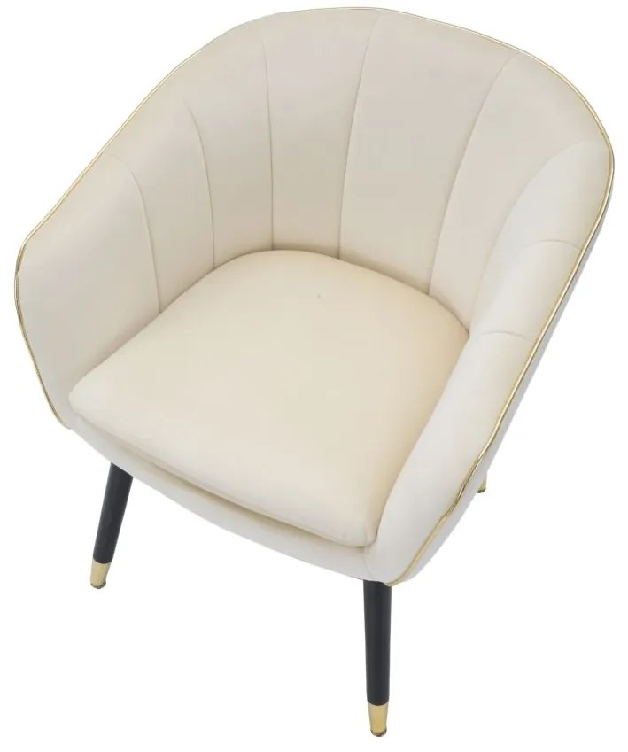POLTRONA PARIS 62X58X78 CM CREME E DOURADO
