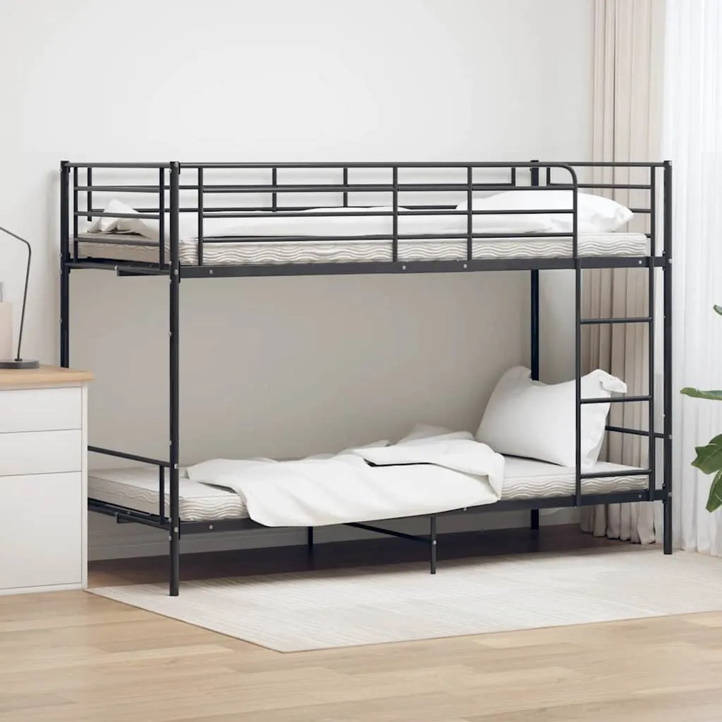 vidaXL Beliche 90x200 cm metal preto