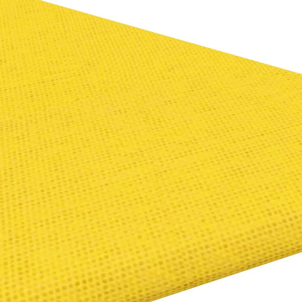 Painel de parede 12 pcs 30x30 cm tecido 0,54 m² amarelo-claro