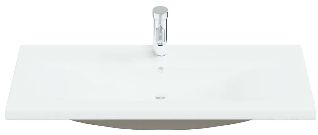 Lavatório embutido c/ torneira 101x39x18 cm cerâmica branco
