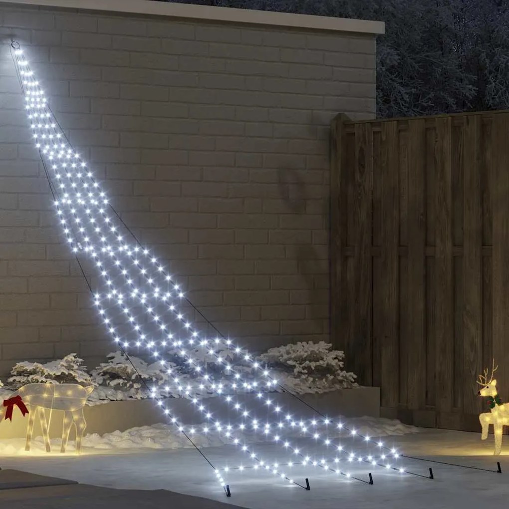 vidaXL Árvore de Natal LED com Estacas para o Solo Branco frio 511 cm