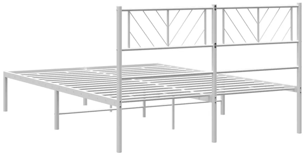 Estrutura de cama com cabeceira 120x190 cm metal branco