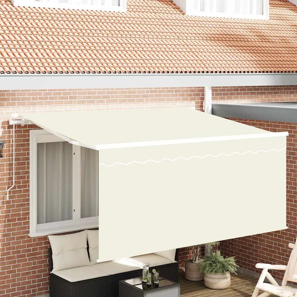 vidaXL Toldo Retrátil Manual Creme 300 x 200 cm Poliéster e Alumínio