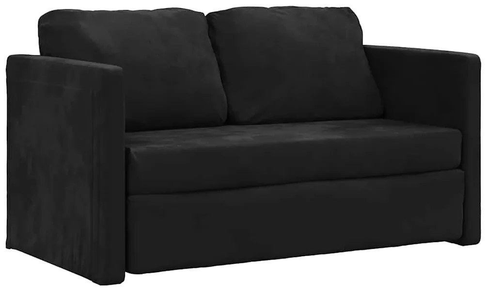 Sofá-cama sem pés 122x204x55 cm veludo preto