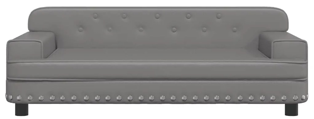 Sofá infantil 90x53x30 cm couro artificial cinzento