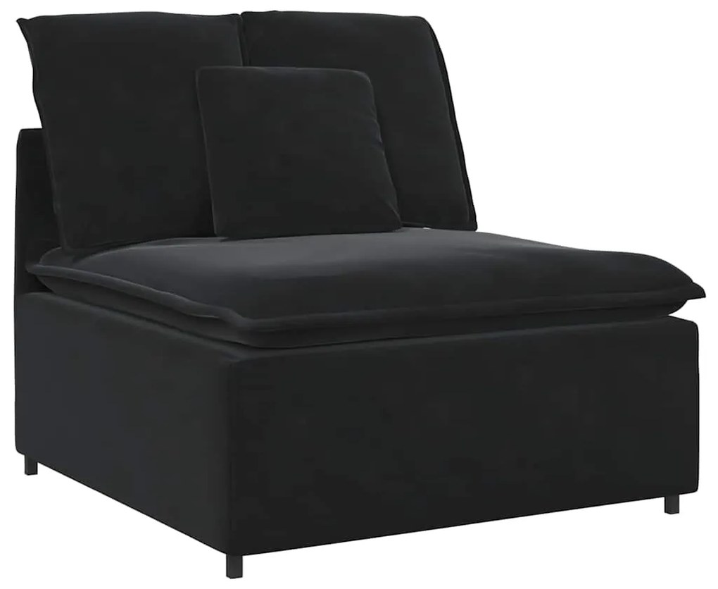 Sofá modular com almofadas preto