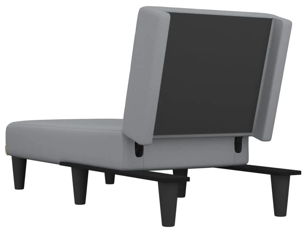Chaise longue tecido cinzento-claro