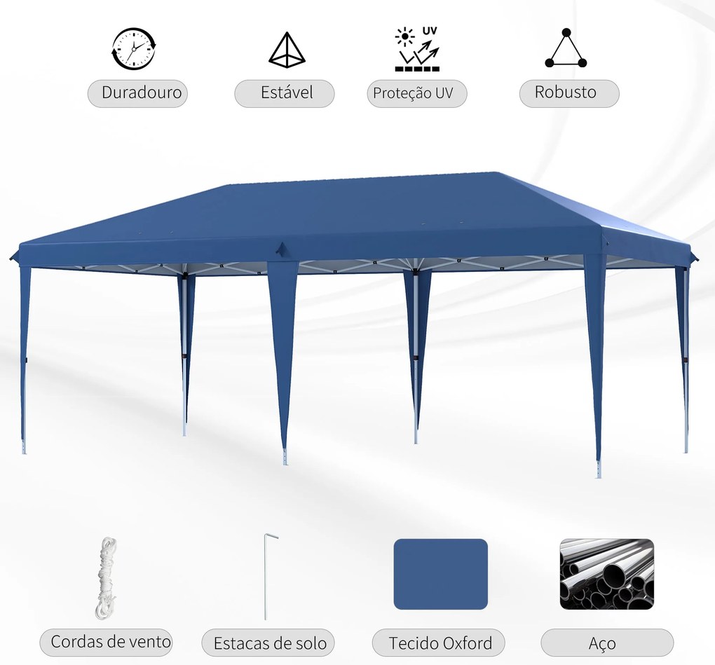 Tenda Dobrável 6x3 Tenda de Jardim Portátil com Bolsa de Transporte Te