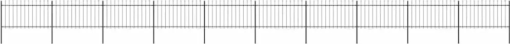 vidaXL Cerca de jardim com topo em forma de lança em aço 1781,5x100 cm, preta