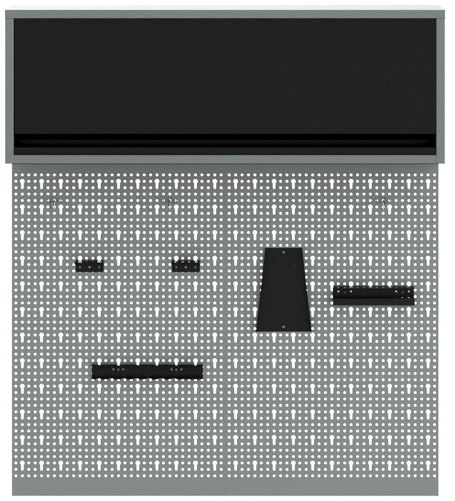 Conjunto de Armário de Ferramentas e Painel de Pegboard VidaXL em Meta