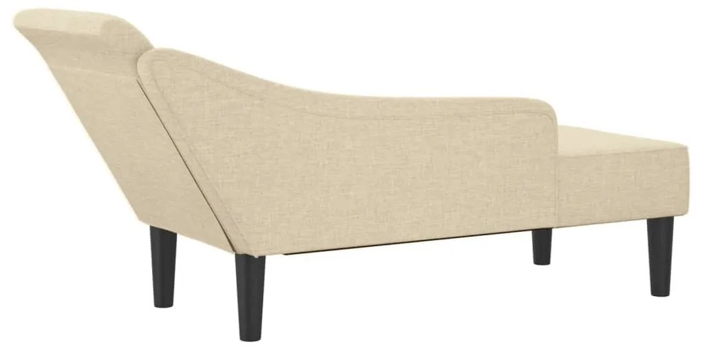 Chaise lounge com almofadões tecido creme