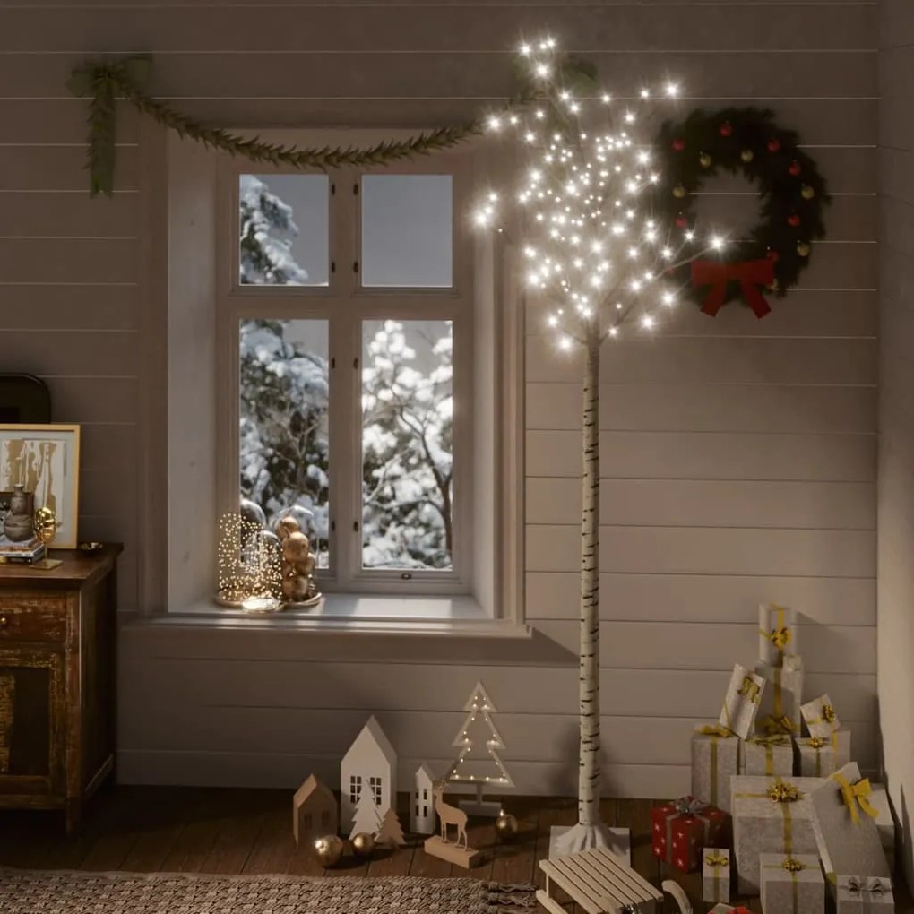 328685 vidaXL Árvore de Natal 200 LEDs salgueiro int./ext. 2,2m branco frio