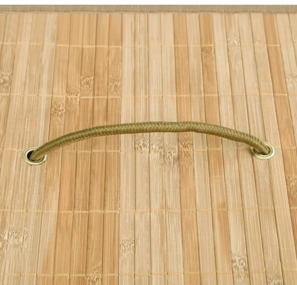 Cesto para roupa suja c/ 2 secções 72 L bambu
