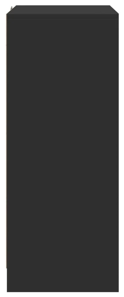 Aparador c/ luzes LED 77x34x85 cm derivados de madeira preto