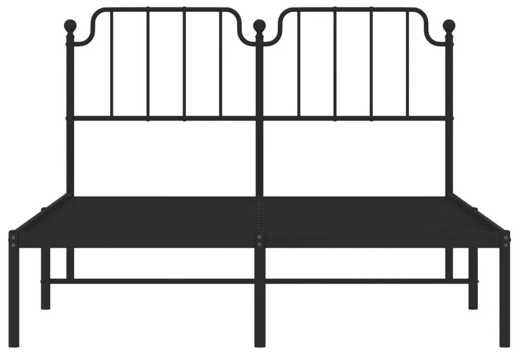 Estrutura de cama com cabeceira 140x190 cm metal preto