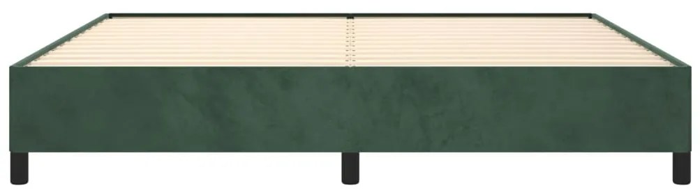 Estrutura de cama sem colchão 200x200 cm veludo verde-escuro