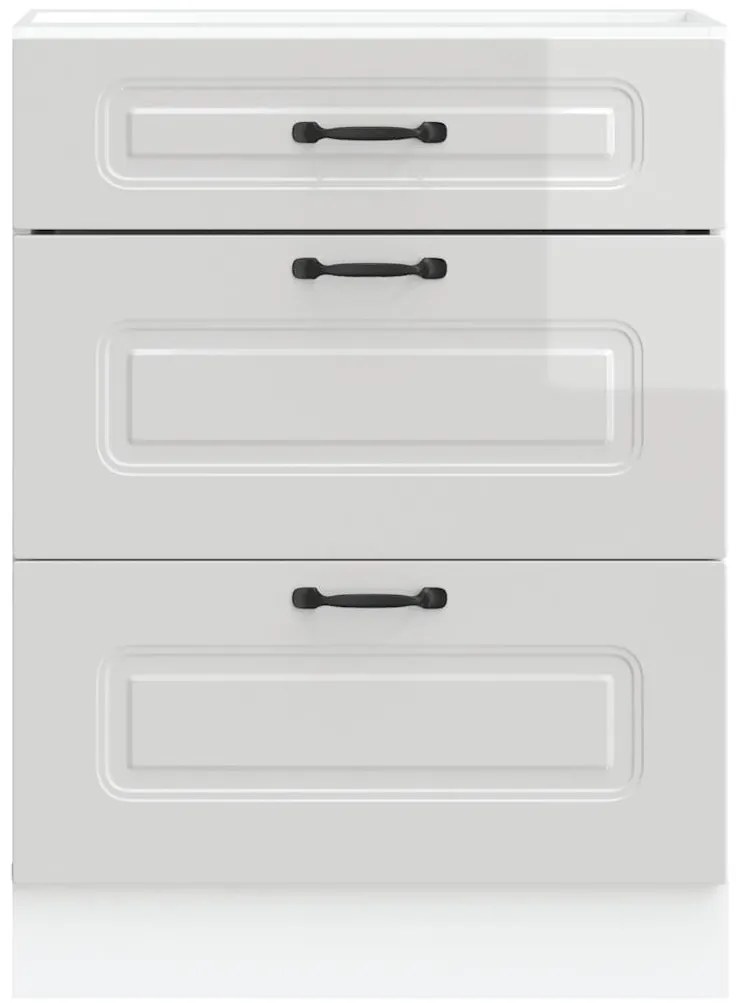 Armário de cozinha baixo Kalmar branco alto brilho