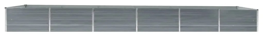 Canteiro elevado de jardim aço galvanizado 480x80x45cm cinzento