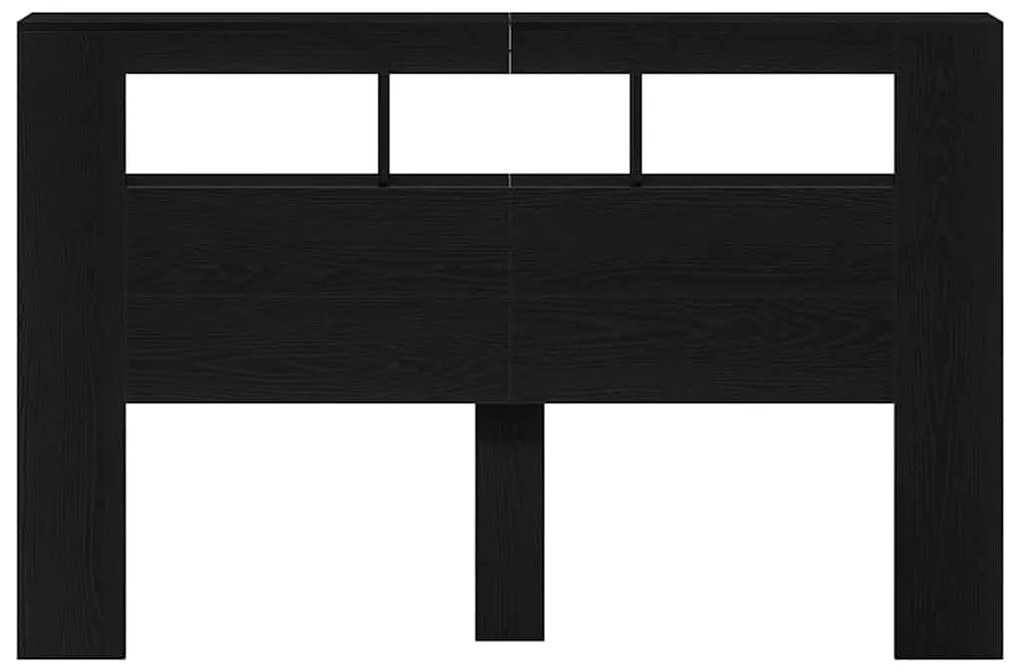 Cabeceira LED vidaXL Carvalho Preto 160x18,5x45 cm Madeira de Engenhar