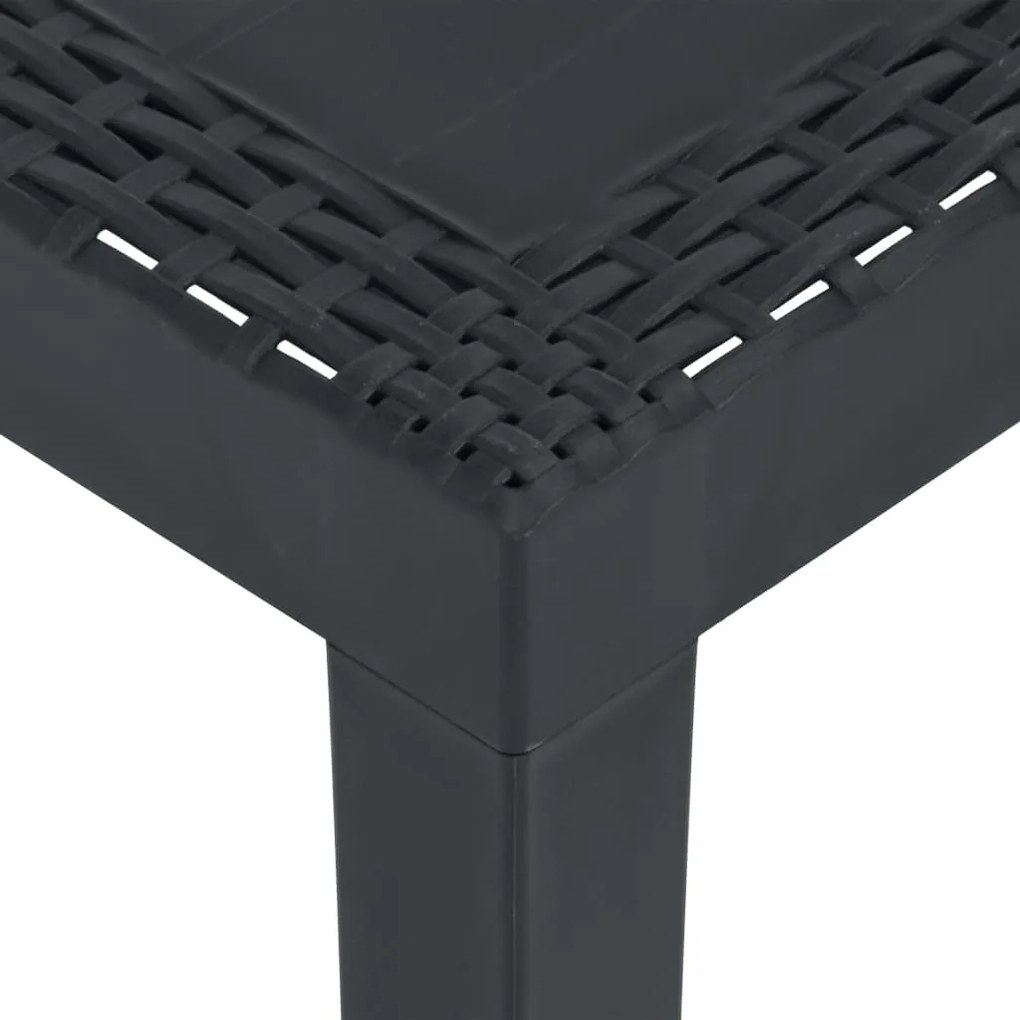 3 pcs conjunto lounge de jardim c/ almofadões plástico cinzento