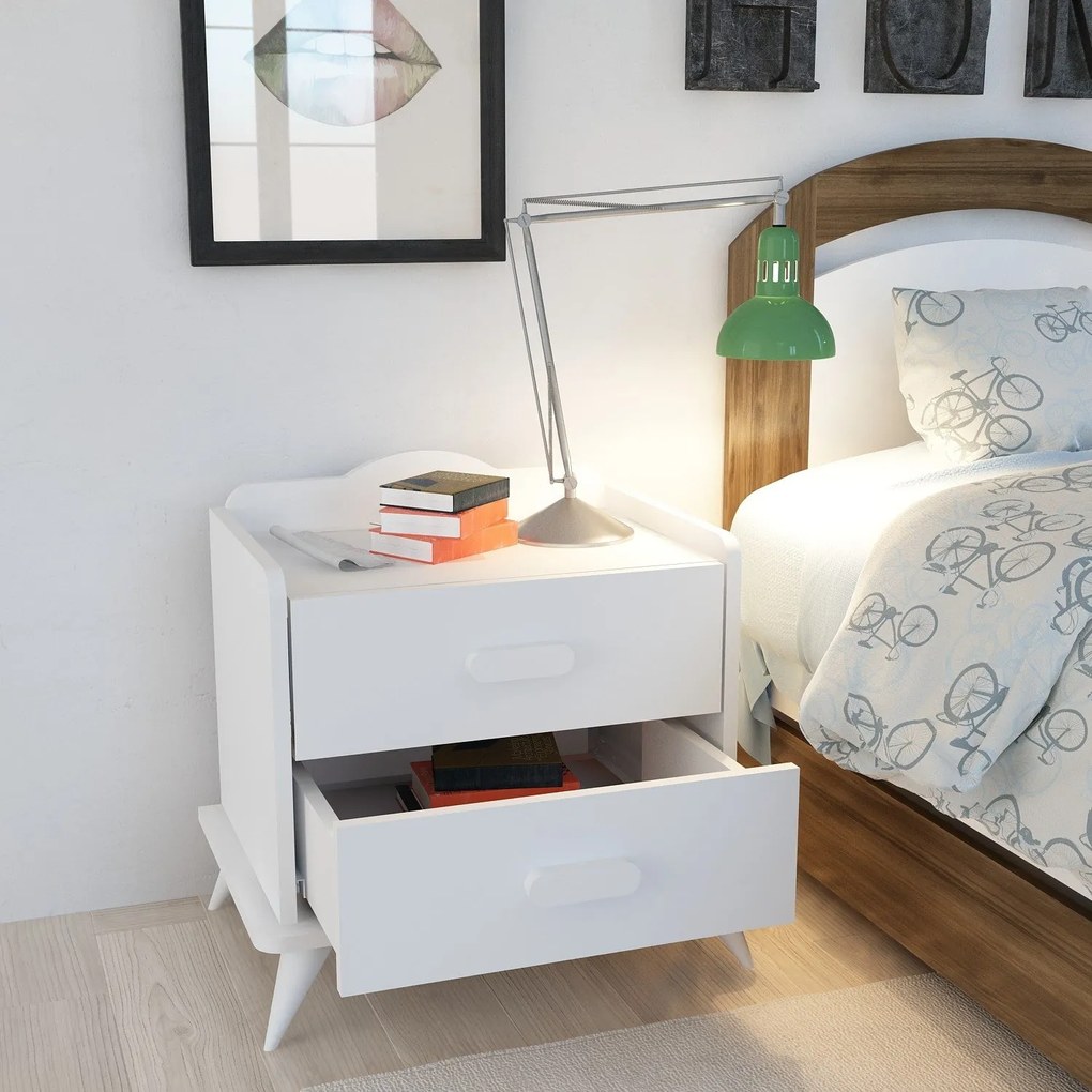 Mesa de Cabeceira Andaz – Branco – 60x58,6x42,1 cm