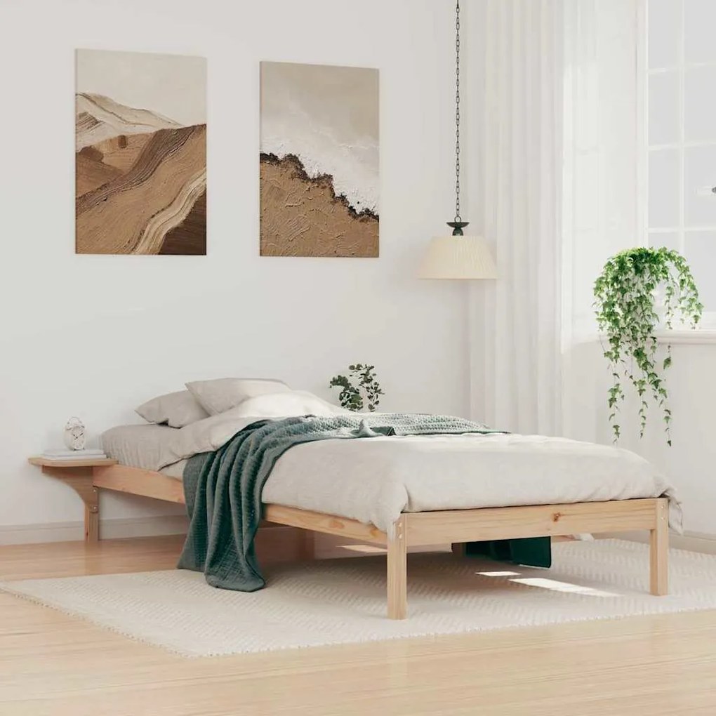 vidaXL Cama com Mesas Laterais Natural 80 x 220 cm