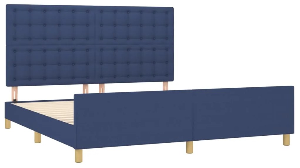 Estrutura de cama sem colchão 160x200 cm tecido azul