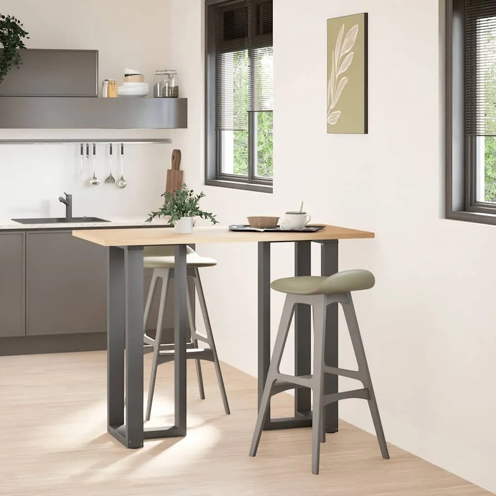 Pés para mesa de bar em forma de T, 2 peças, antracite, 40x35x(100-101