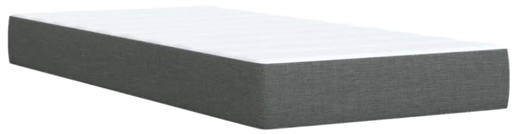Cama com molas/colchão 90x190 cm tecido cinza-escuro
